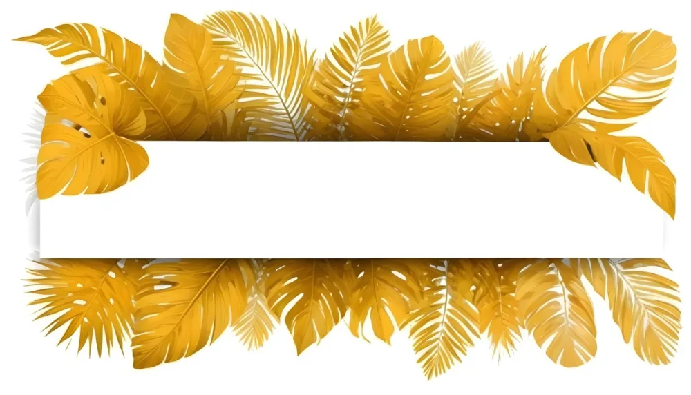Digital Painting Yellow Tropical Leaves